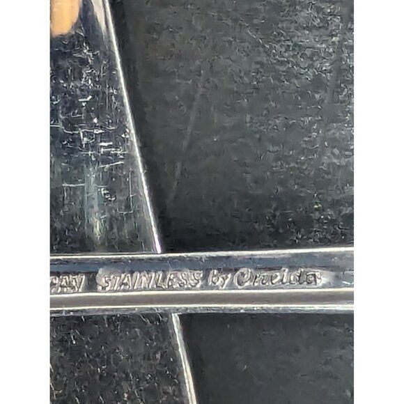 All American Stainless By Oneida Starburst Pattern 4 Salad Fork 1 Spreader - Picture 8 of 8